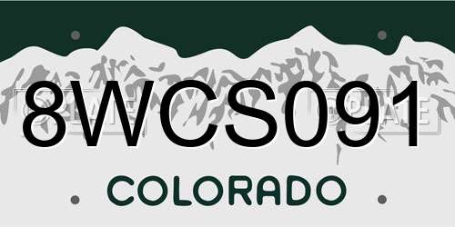8WCS091 Colorado License Plate