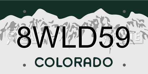 8WLD59 Colorado License Plate