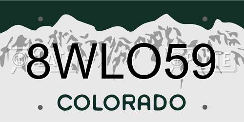 8WLO59 Colorado License Plate