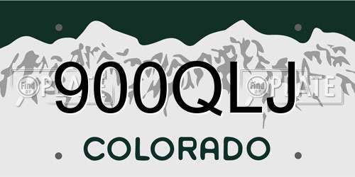 900QLJ Colorado License Plate