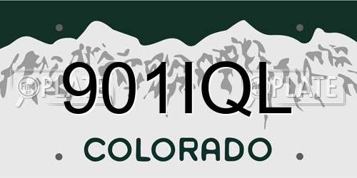 901IQL Colorado License Plate