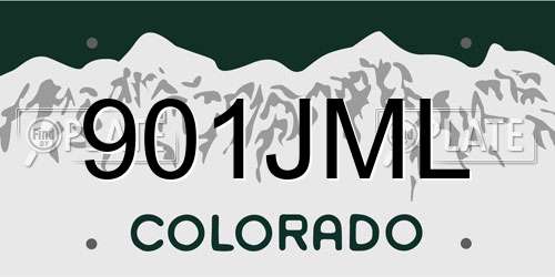 901JML Colorado License Plate