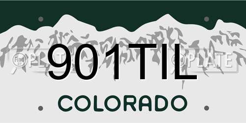 901TIL Colorado License Plate
