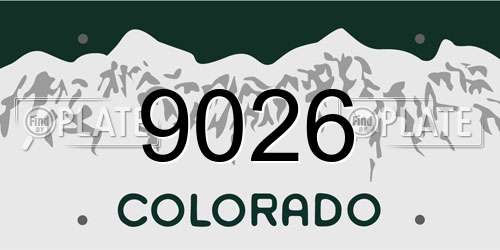 9026 Colorado License Plate