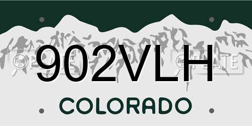 902VLH Colorado License Plate