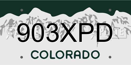 903XPD Colorado License Plate