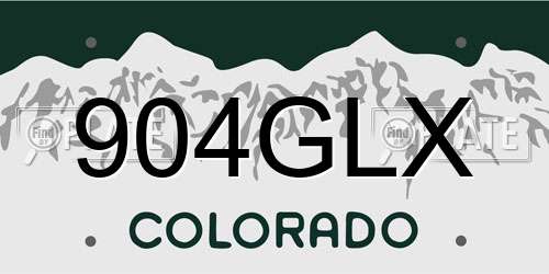 904GLX Colorado License Plate