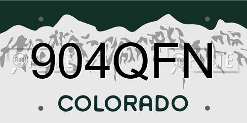 904QFN Colorado License Plate