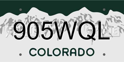 905WQL Colorado License Plate