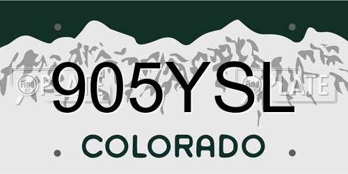 905YSL Colorado License Plate