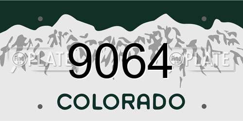 9064 Colorado License Plate