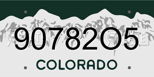 90782O5 Colorado License Plate
