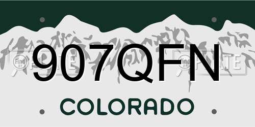 907QFN Colorado License Plate