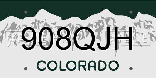 908QJH Colorado License Plate