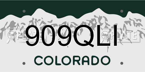 909QLI Colorado License Plate
