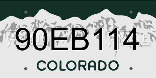 90EB114 Colorado License Plate