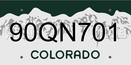 90QN701 Colorado License Plate