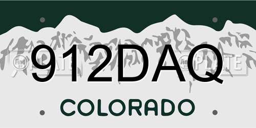 912DAQ Colorado License Plate