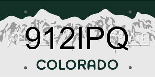 912IPQ Colorado License Plate
