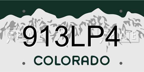 913LP4 Colorado License Plate