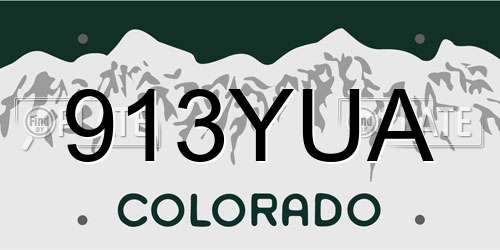 913YUA Colorado License Plate