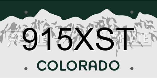 915XST Colorado License Plate