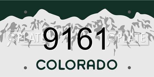 9161 Colorado License Plate