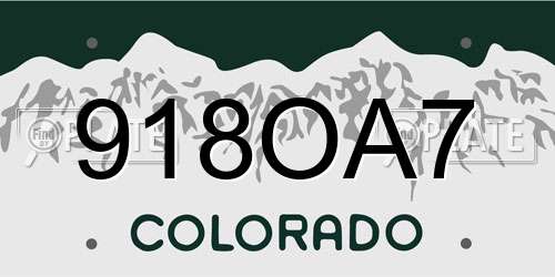 918OA7 Colorado License Plate