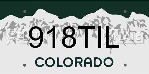 918TIL Colorado License Plate