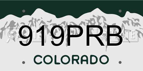 919PRB Colorado License Plate