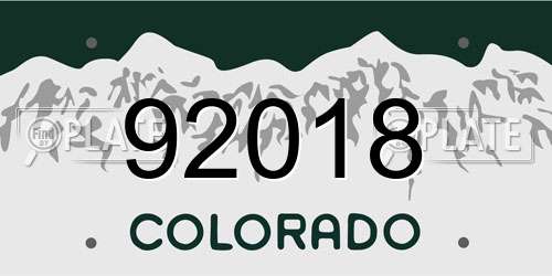 92018 Colorado License Plate