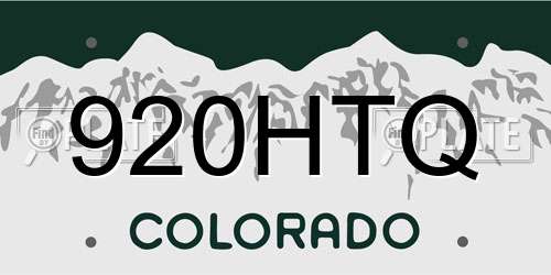 920HTQ Colorado License Plate