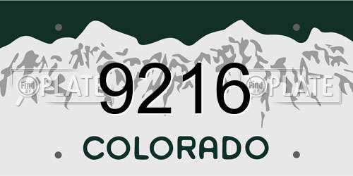 9216 Colorado License Plate
