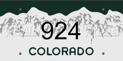 924 Colorado License Plate