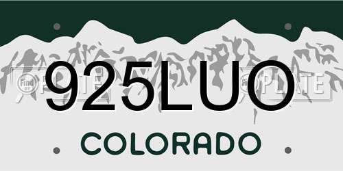 925LUO Colorado License Plate