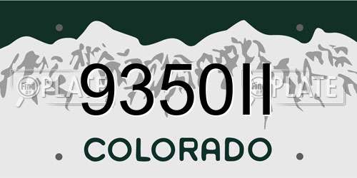 9350II Colorado License Plate