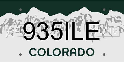 935ILE Colorado License Plate