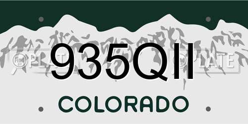 935QII Colorado License Plate