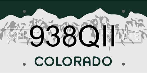 938QII Colorado License Plate