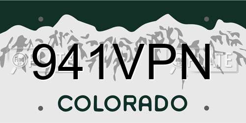 941VPN Colorado License Plate