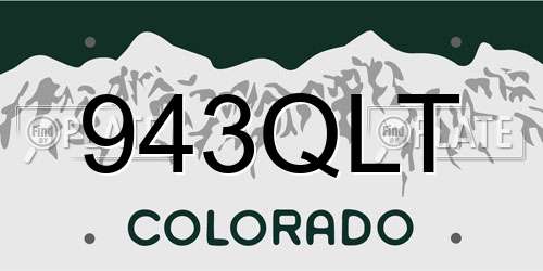 943QLT Colorado License Plate