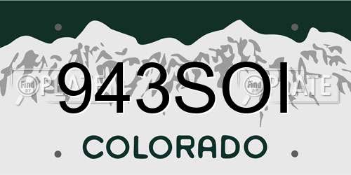 943SOI Colorado License Plate
