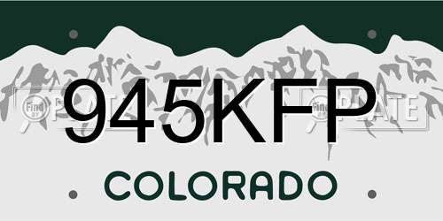 945KFP Colorado License Plate