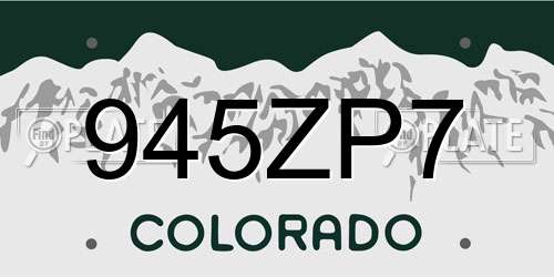 945ZP7 Colorado License Plate