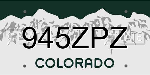 945ZPZ Colorado License Plate