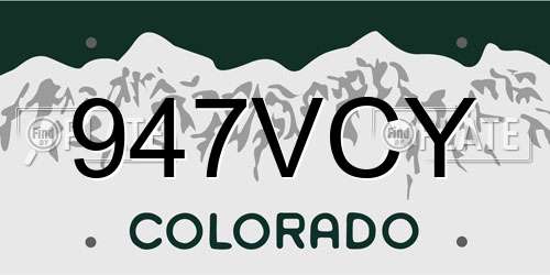 947VCY Colorado License Plate
