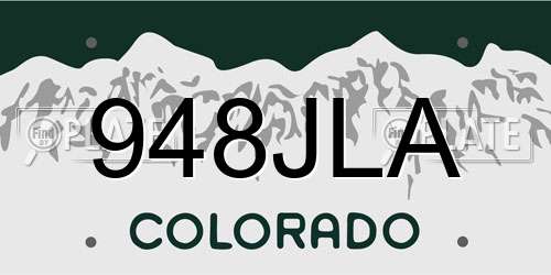 948JLA Colorado License Plate