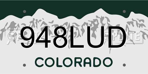 948LUD Colorado License Plate