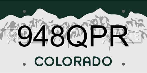 948QPR Colorado License Plate