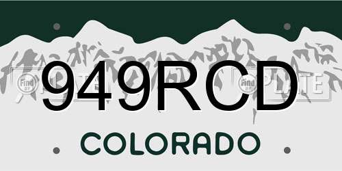 949RCD Colorado License Plate
